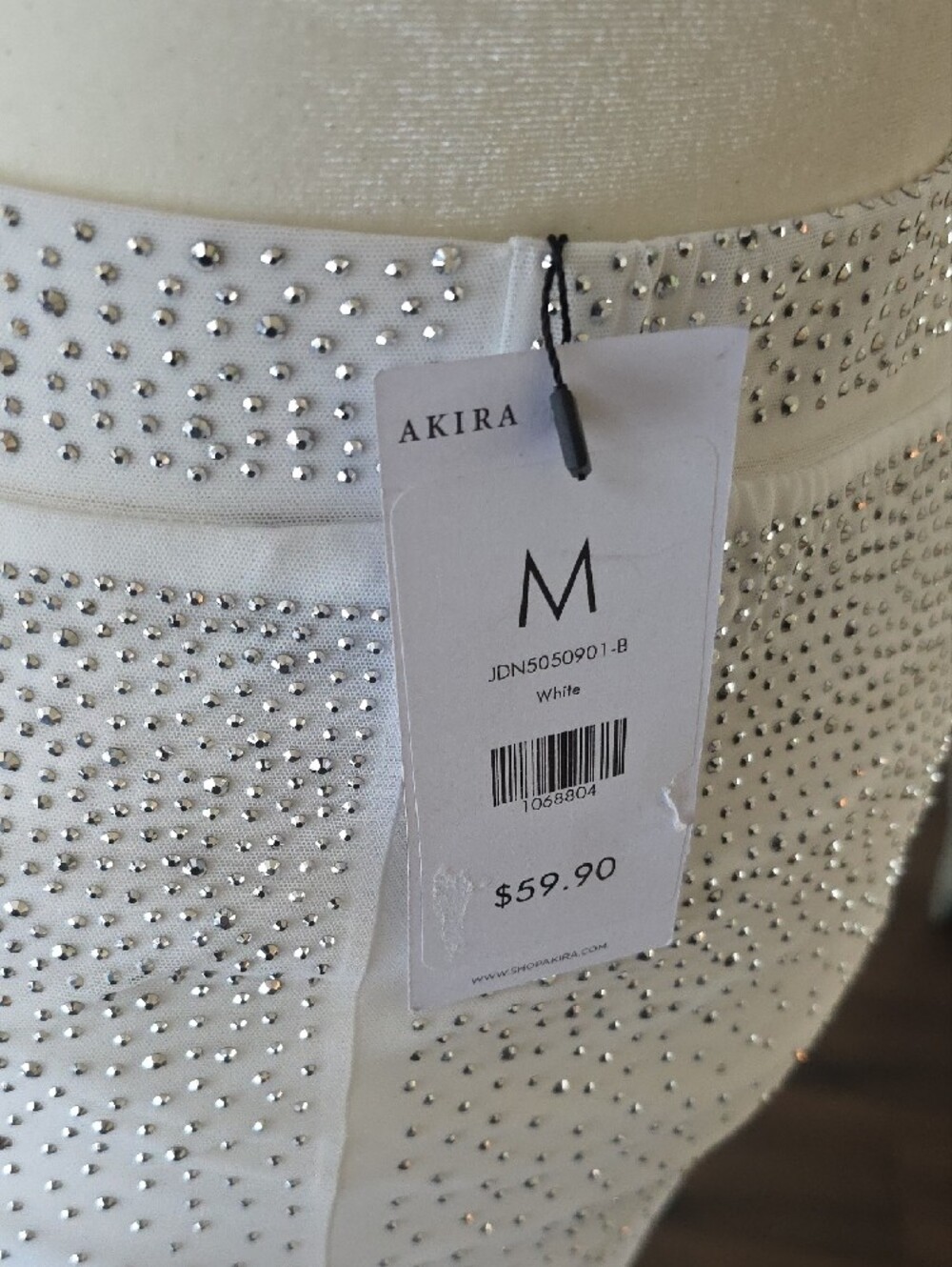 AKIRA White Sheer Maxi Skirt with Beaded Detail - Picture 5 of 5